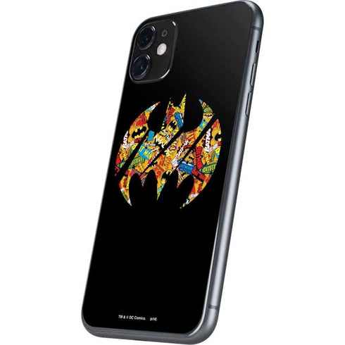 DC Comics Batman Silhouette Logo Vintage Pattern iPhone 11 Skin